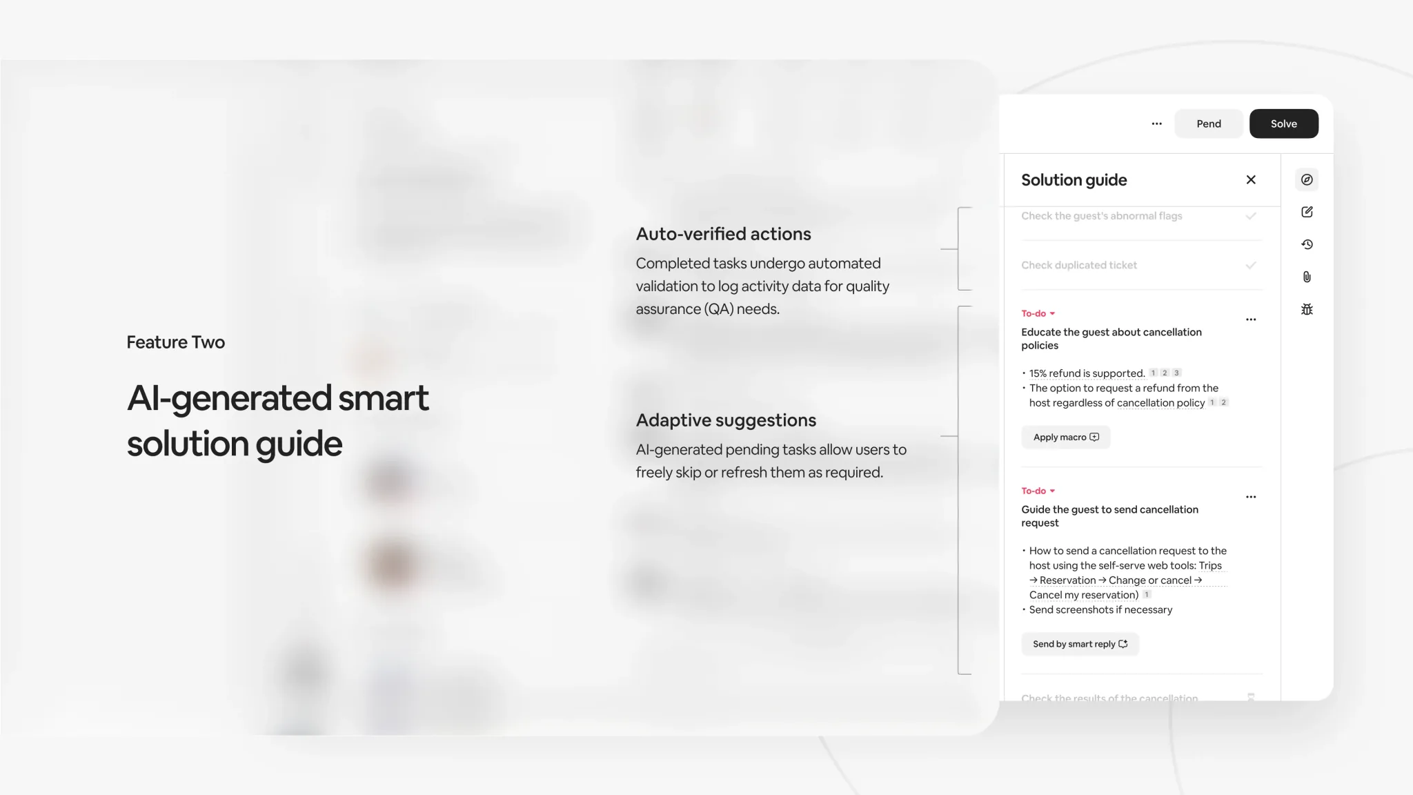 Feature Two — AI-generated smart solution guide