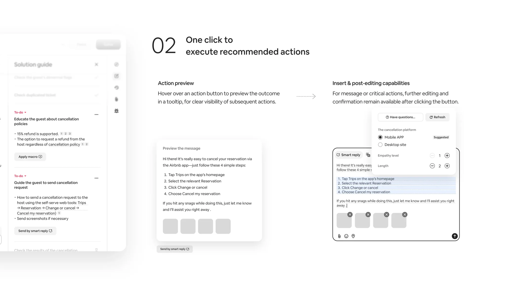 One click to execute recommended actions
